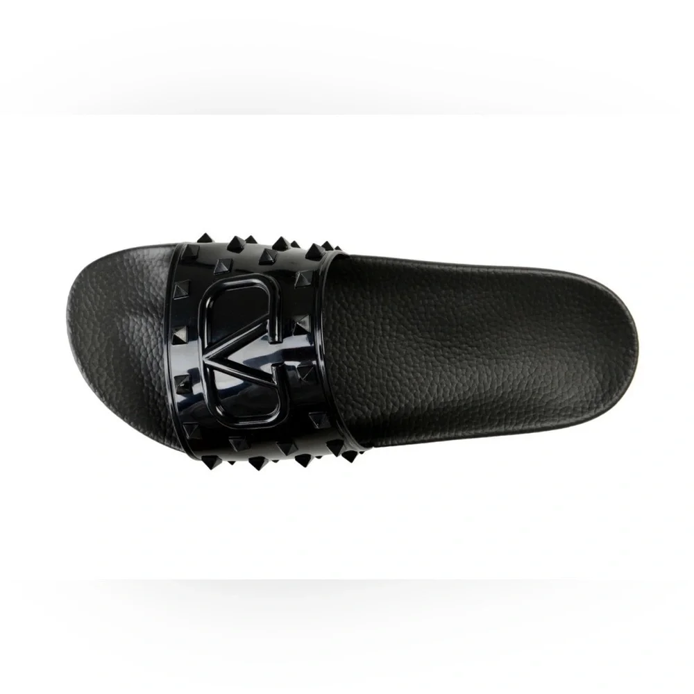 Valentino Men's Rockstud Pool Slide in Nero 42